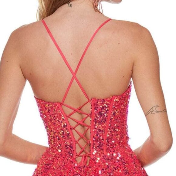 NWT Alyce Paris 3123 Homecoming Dress Sequins Purple Size 2 - Picture 3 of 7